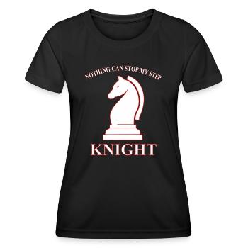 ÉCHECS DE CHEVALIER - T-shirt sport Femme - noir - Devant - AI Model Female 172 light (172cm)
