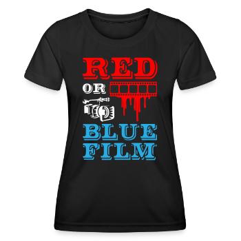 Film rouge ou bleu - T-shirt sport Femme - noir - Devant - AI Model Female 172 light (172cm)