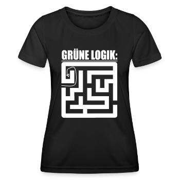 Witze Grüne Die Grünen Habeck Baerbock Partei Öko - Frauen Funktions-T-Shirt - Schwarz - Vorne - AI Model Female 172 light (172cm)