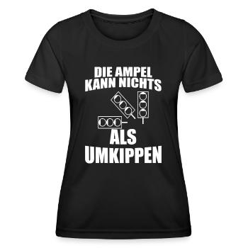 Ampel Regierung Scholz Baerbock Habeck Grüne SPD - Frauen Funktions-T-Shirt - Schwarz - Vorne - AI Model Female 172 light (172cm)