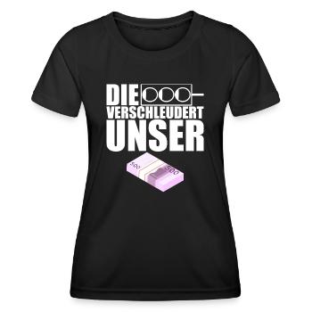 Ampel Regierung Scholz Baerbock Habeck Grüne SPD - Frauen Funktions-T-Shirt - Schwarz - Vorne - AI Model Female 172 light (172cm)