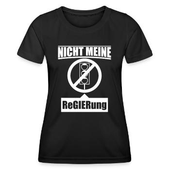 Ampel Regierung Scholz Baerbock Habeck Grüne SPD - Frauen Funktions-T-Shirt - Schwarz - Vorne - AI Model Female 172 light (172cm)