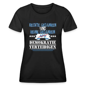 AfD stoppen gegen rechts Demokratie verteidigen - Frauen Funktions-T-Shirt - Schwarz - Vorne - AI Model Female 172 light (172cm)