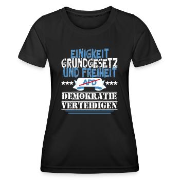 AfD stoppen gegen rechts Demokratie verteidigen - Frauen Funktions-T-Shirt - Schwarz - Vorne - AI Model Female 172 light (172cm)