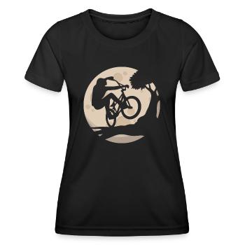VTT au clair de lune - T-shirt sport Femme - noir - Devant - AI Model Female 172 light (172cm)
