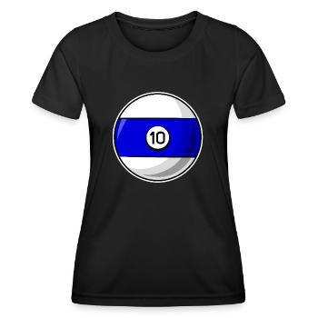 Billardkugel 10 blau Billard zehn - Frauen Funktions-T-Shirt - Schwarz - Vorne - AI Model Female 172 light (172cm)