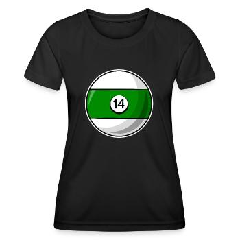 Billardkugel 14 grün Billard vierzehn - Frauen Funktions-T-Shirt - Schwarz - Vorne - AI Model Female 172 light (172cm)