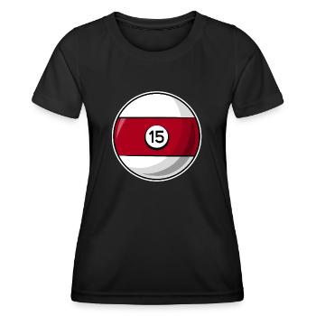 Billardkugel 15 dunkelrot Billard fünfzehn - Frauen Funktions-T-Shirt - Schwarz - Vorne - AI Model Female 172 light (172cm)