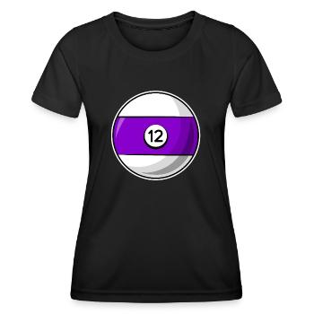 Boule de billard 12 Billard violet douze - T-shirt sport Femme - noir - Devant - AI Model Female 172 light (172cm)