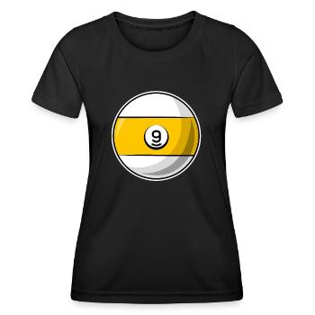 Billardkugel 9 gelbe Billard neun - Frauen Funktions-T-Shirt - Schwarz - Vorne - AI Model Female 172 light (172cm)