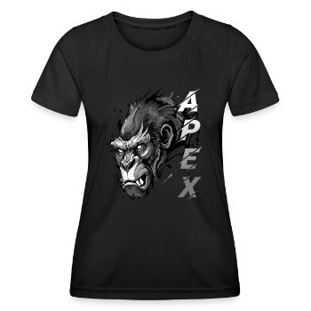 Gorilla Apex - Frauen Funktions-T-Shirt - Schwarz - Vorne - AI Model Female 172 light (172cm)