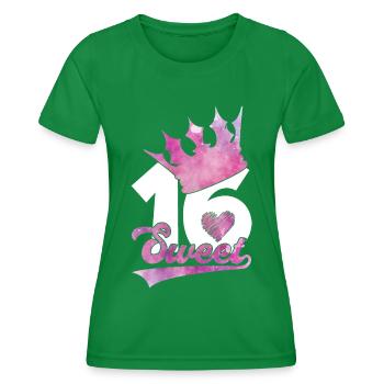 DOUX 16 ANS 16ÈME ANNIVERSAIRE - T-shirt sport Femme - vert - Devant - AI Model Female 172 dark (172cm)