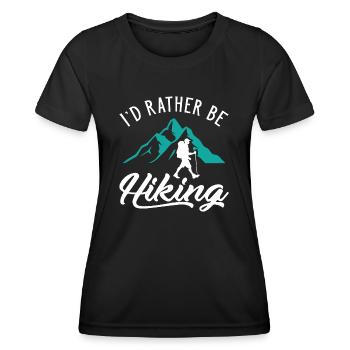 I d Rather Be Hiking - Frauen Funktions-T-Shirt - Schwarz - Vorne - AI Model Female 172 light (172cm)