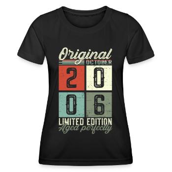 Original October 2006 16th Birthday Gift Cool - Women's Functional T-Shirt - black - Front - AI Model Female 172 light (172cm)
