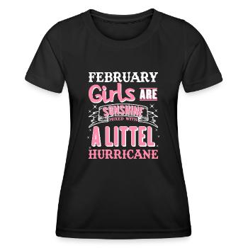 Girls Sunshine Monat February | Humor Freude Spaß - Frauen Funktions-T-Shirt - Schwarz - Vorne - AI Model Female 172 light (172cm)