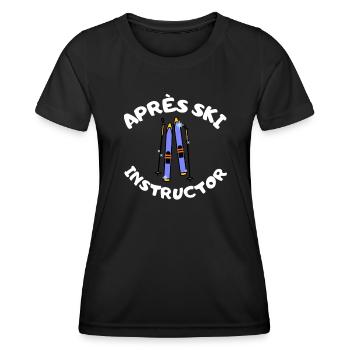 Moniteur d’après-ski - T-shirt sport Femme - noir - Devant - AI Model Female 172 light (172cm)
