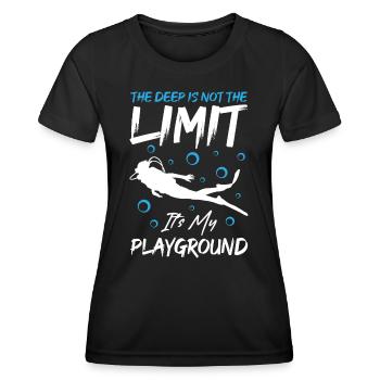 The Deep Is Not Limit Its My Playground - Women's Functional T-Shirt - black - Front - AI Model Female 172 light (172cm)