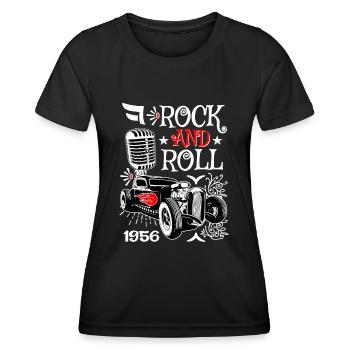Rockabilly Hot Rod Vintage 50er Jahre Rocker Autos - Frauen Funktions-T-Shirt - Schwarz - Vorne - AI Model Female 172 light (172cm)