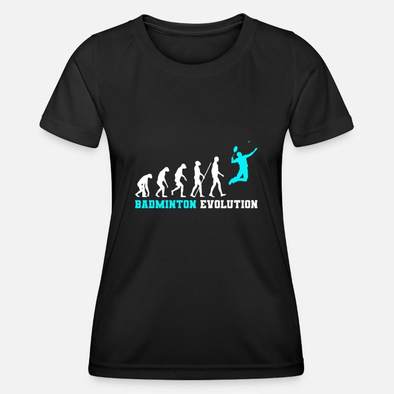 Badminton Evolution - Frauen Funktions-T-Shirt - Schwarz