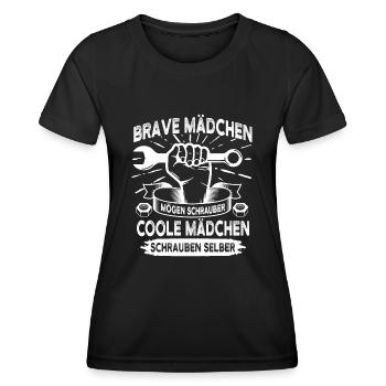 Kfz Mechanikerin Spruch Kfz-Mechatronikerin - Frauen Funktions-T-Shirt - Schwarz - Vorne - AI Model Female 172 light (172cm)