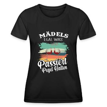 Mädels Egal Was Passiert Pegel Halten - T-shirt sport Femme - noir - Devant - AI Model Female 172 light (172cm)