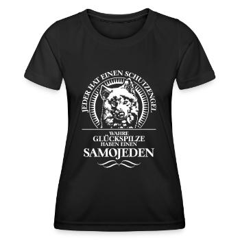 SAMOJEDE ange gardien chien chien cadeau WILSIGNS - T-shirt sport Femme - noir - Devant - AI Model Female 172 light (172cm)