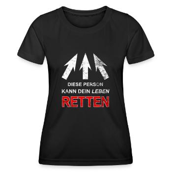 Lebensretter Sprüche Vintage Rettungsdienst - Frauen Funktions-T-Shirt - Schwarz - Vorne - AI Model Female 172 light (172cm)