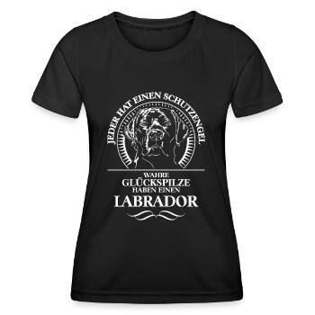 LABRADOR Labbi Schutzengel Hund Hunde WILSIGNS - Frauen Funktions-T-Shirt - Schwarz - Vorne - AI Model Female 172 light (172cm)