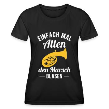 Tenorhorn Musiker Tenorhornist Orchester Blasmusik - Frauen Funktions-T-Shirt - Schwarz - Vorne - AI Model Female 172 light (172cm)