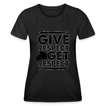 Give Respect de respect - Moto Respekt Biker - T-shirt sport Femme - noir - Devant - AI Model Female 172 light (172cm)