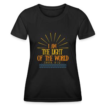 Ich bin das Licht der Welt - Christian Clothing - Frauen Funktions-T-Shirt - Schwarz - Vorne - AI Model Female 172 light (172cm)