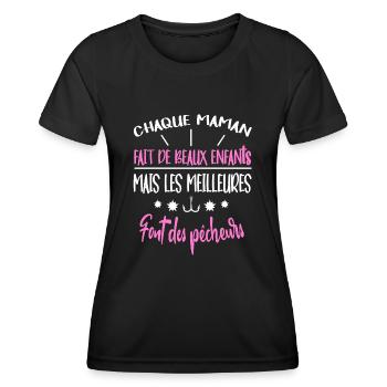 Chaque maman fait de beaux enfants t-shirt - T-shirt sport Femme - noir - Devant - AI Model Female 172 light (172cm)