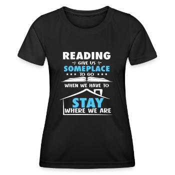 My Book smells Better than your Tablet - Frauen Funktions-T-Shirt - Schwarz - Vorne - AI Model Female 172 light (172cm)