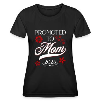 Befördert zur Mama 2023 Mit Kirschblüten - Frauen Funktions-T-Shirt - Schwarz - Vorne - AI Model Female 172 light (172cm)