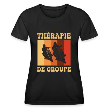 thérapie de groupe - T-shirt sport Femme - noir - Devant - AI Model Female 172 light (172cm)