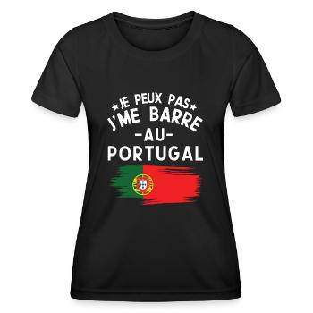 Je Peux Pas J'me Barre Au Portugal Vacances - T-shirt sport Femme - noir - Devant - AI Model Female 172 light (172cm)