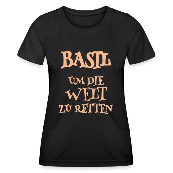 Held Basil - Frauen Funktions-T-Shirt - Schwarz - Vorne - AI Model Female 172 light (172cm)