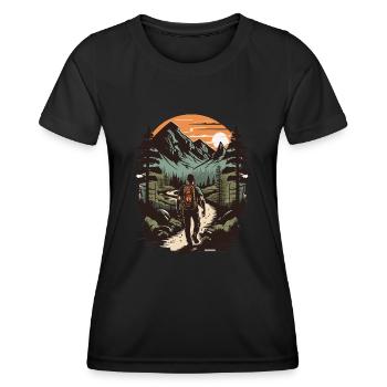 Grand design pour tous les randonneurs passionnés - T-shirt sport Femme - noir - Devant - AI Model Female 172 light (172cm)