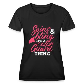 Spins bling C’est un truc de garde de couleur - T-shirt sport Femme - noir - Devant - AI Model Female 172 light (172cm)