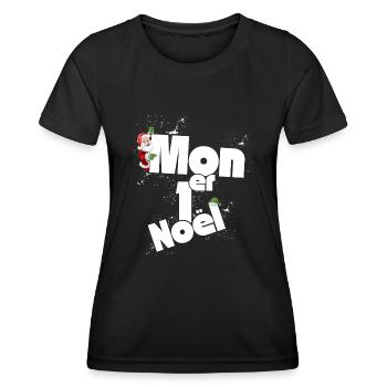 Mon premier Noel - T-shirt sport Femme - noir - Devant - AI Model Female 172 light (172cm)