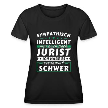 Sympathisch und intelligent - Jurist Edition - Frauen Funktions-T-Shirt - Schwarz - Vorne - AI Model Female 172 light (172cm)