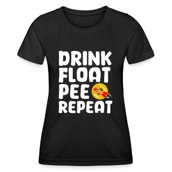 Drink Float Pee Repeat River Floating Tube - Frauen Funktions-T-Shirt - Schwarz - Vorne - AI Model Female 172 light (172cm)