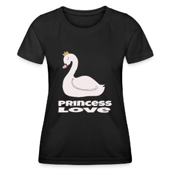 schwan princess love - Frauen Funktions-T-Shirt - Schwarz - Vorne - AI Model Female 172 light (172cm)