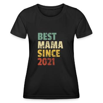Design rétro cool pour maman de fils ou de fille. - T-shirt sport Femme - noir - Devant - AI Model Female 172 light (172cm)