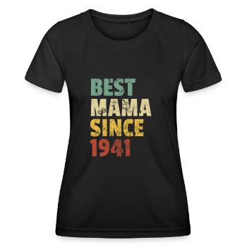 Design rétro cool pour maman de fils ou de fille. - T-shirt sport Femme - noir - Devant - AI Model Female 172 light (172cm)