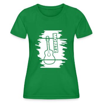 Guitar Moritz - Women's Functional T-Shirt - kelly green - Front - AI Model Female 172 dark (172cm)