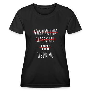 Wedding Berlin Streichliste - Frauen Funktions-T-Shirt - Schwarz - Vorne - AI Model Female 172 light (172cm)
