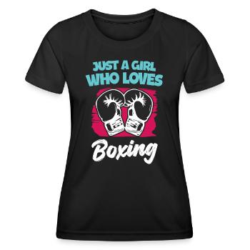 Juste une fille qui aime la boxe - T-shirt sport Femme - noir - Devant - AI Model Female 172 light (172cm)