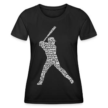 Baseball Baseballer Typographie Joueur de baseball - T-shirt sport Femme - noir - Devant - AI Model Female 172 light (172cm)
