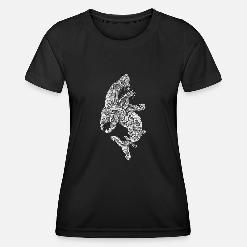 Shark surfer - Women's Functional T-Shirt - black